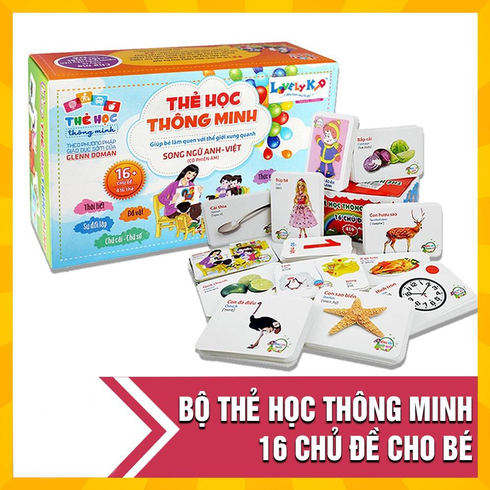 Bộ thẻ học thông minh 16 chủ đề tiếng anh tiếng việt cho bé