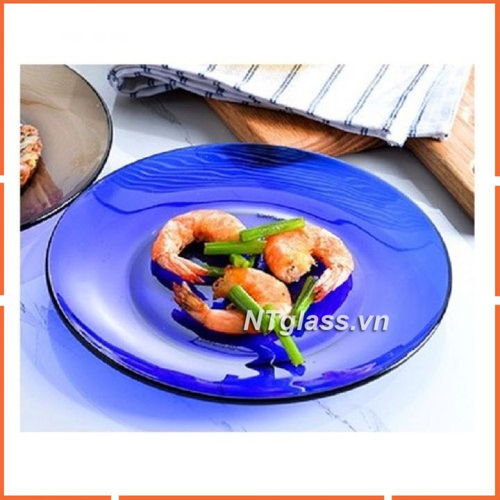 Dĩa thủy tinh cường lực xanh Saphir D3006F-D3008F