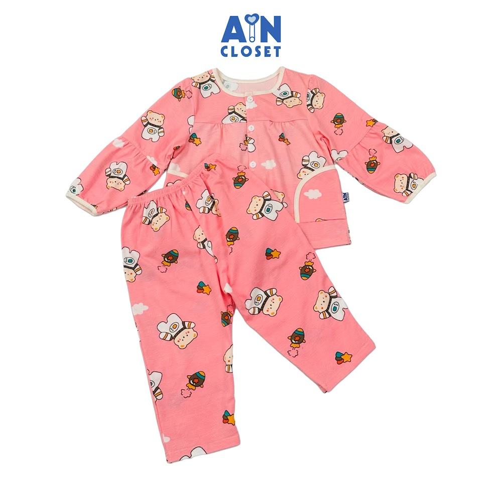 Bộ quần áo Dài bé gái hoạ tiết Gấu Du Hành Vũ Trụ Thun cotton - AICDBGMTW32Q - AIN Closet