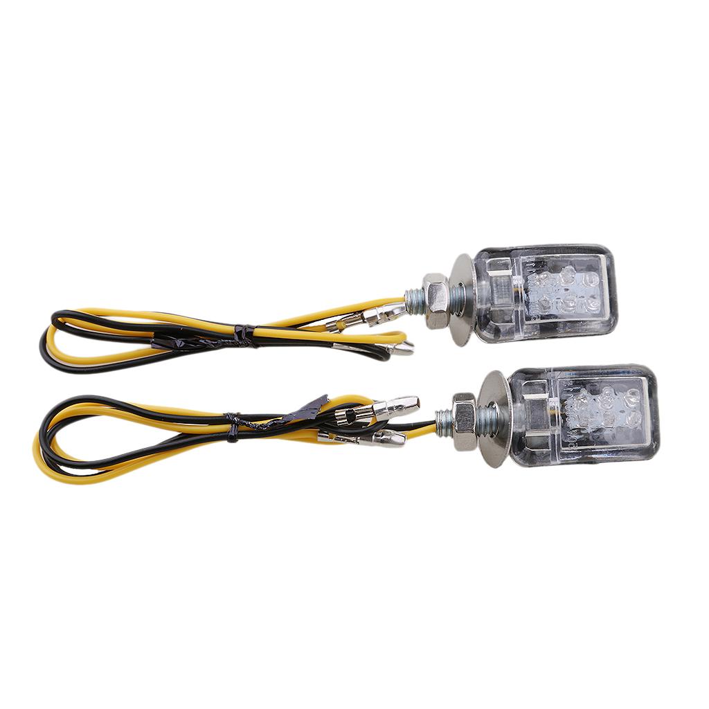 2PCS 12V Motorcycle 6 LED Mini Turn Signal Light Blinker Indicator Flash Lamp Amber Universal