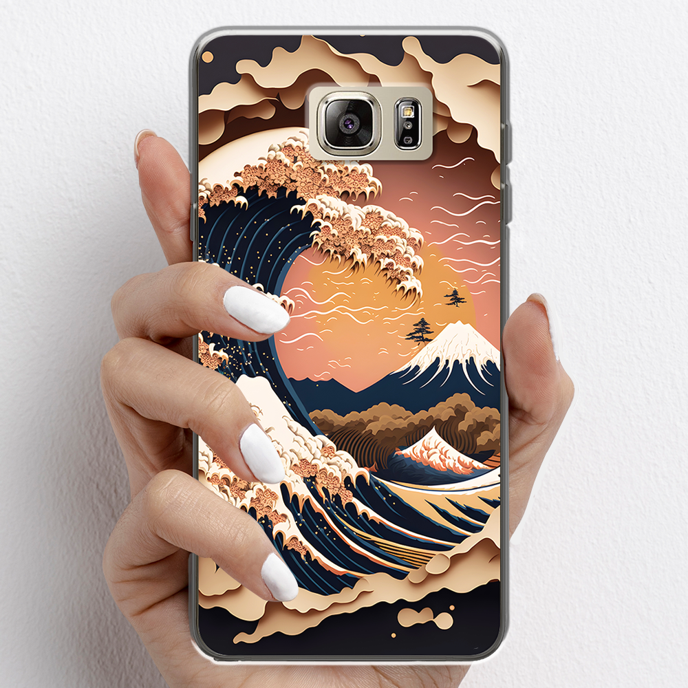 Ốp lưng cho Samsung Galaxy Note 5 nhựa TPU mẫu Sóng biển