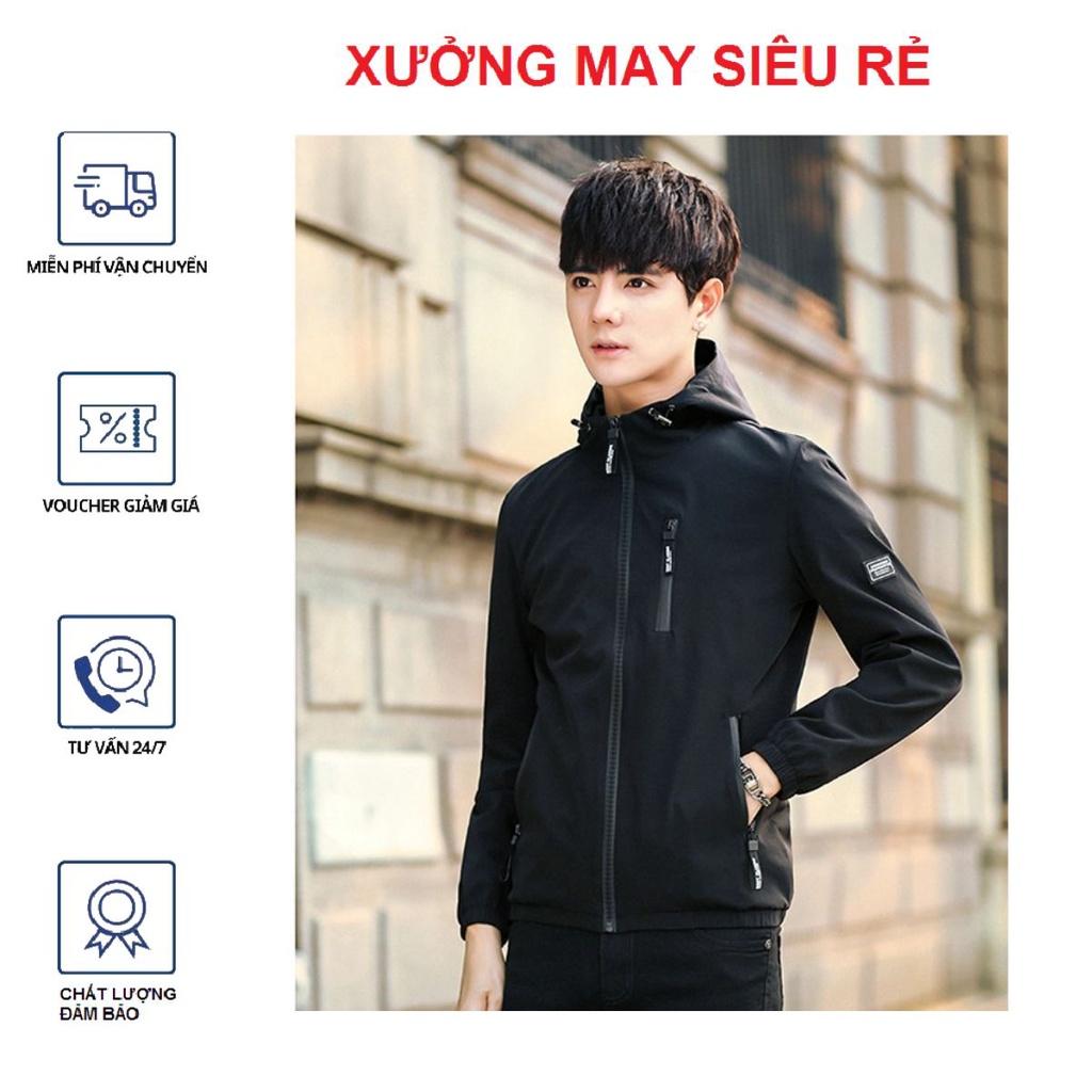 Áo khoát nam đẹp dây kéo ngực có nón cao cấp mẫu mới cực chất-A1037 - ĐEN