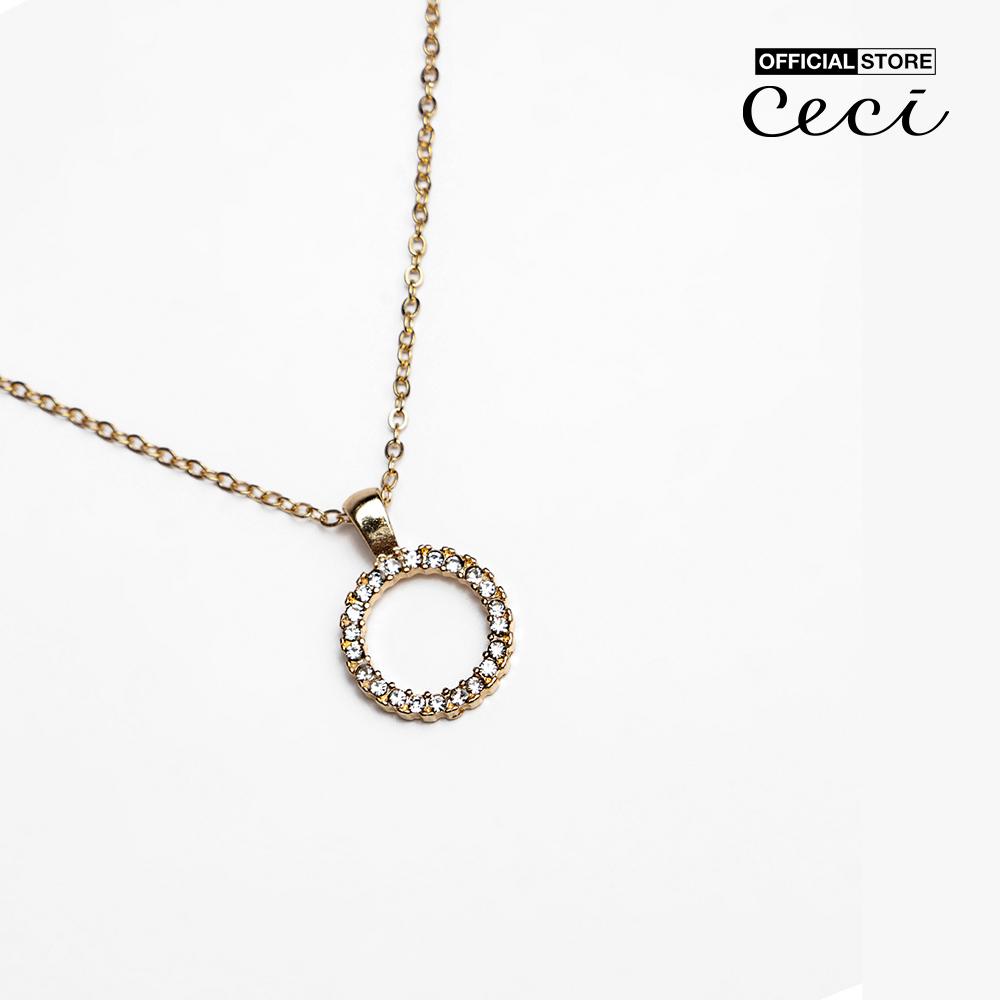 CECI - Dây chuyền nữ mặt vòng tròn đính đá thời trang CC4-01000049-27