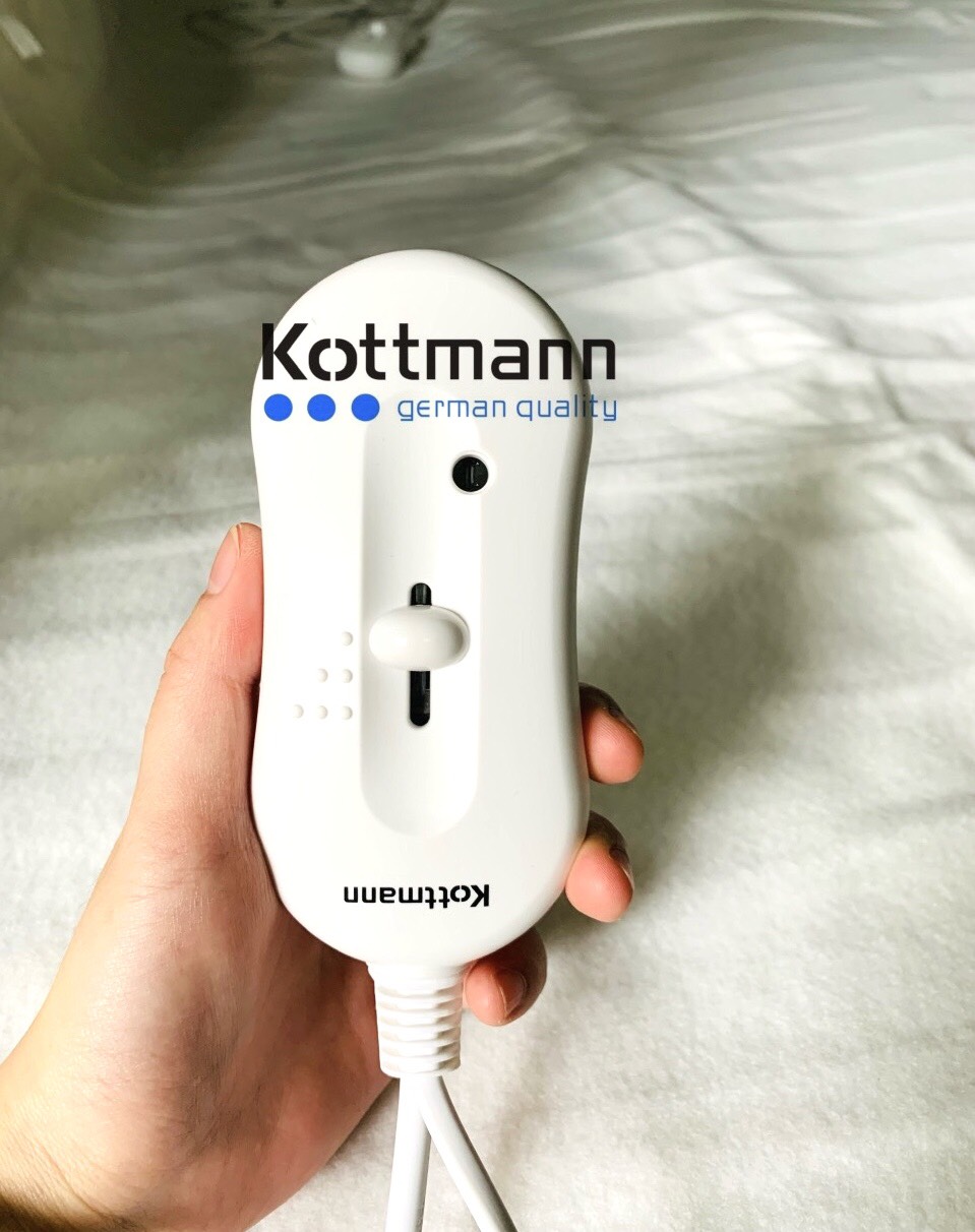 Đệm Sưởi Điện Ấm Toàn Thân Cao Cấp Kottmann KOT130W Thương Hiệu Đức, Sưởi Ấm 2 Vùng Độc Lập, Công Suất 130W, Chất Liệu Cotton - Hàng chính hãng