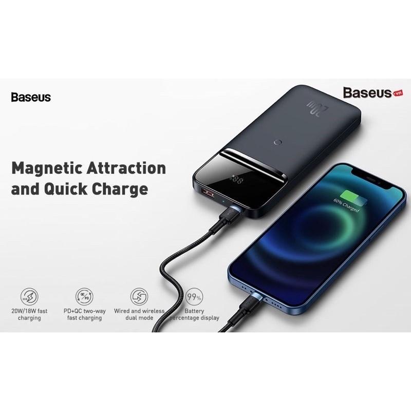 Pin dự phòng sạc không dây tích hợp nam châm Baseus Magnetic Wireless Quick Charging Power Bank - Hàng Chính Hãng