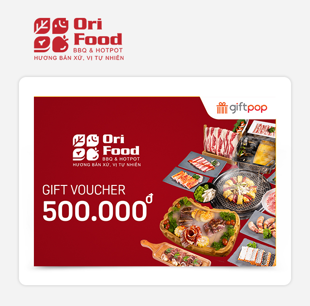 Evoucher Phiếu Quà Tặng Orifood BBQ & Hotpot 500K