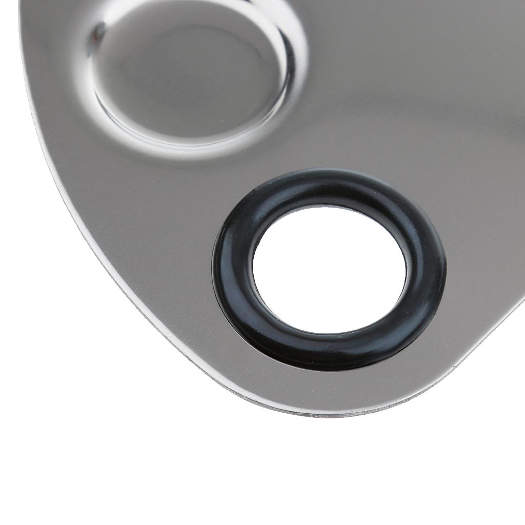 Artist Nail Makeup Foundation Mixing Stainless Steel Spatula Palette w/ Hole