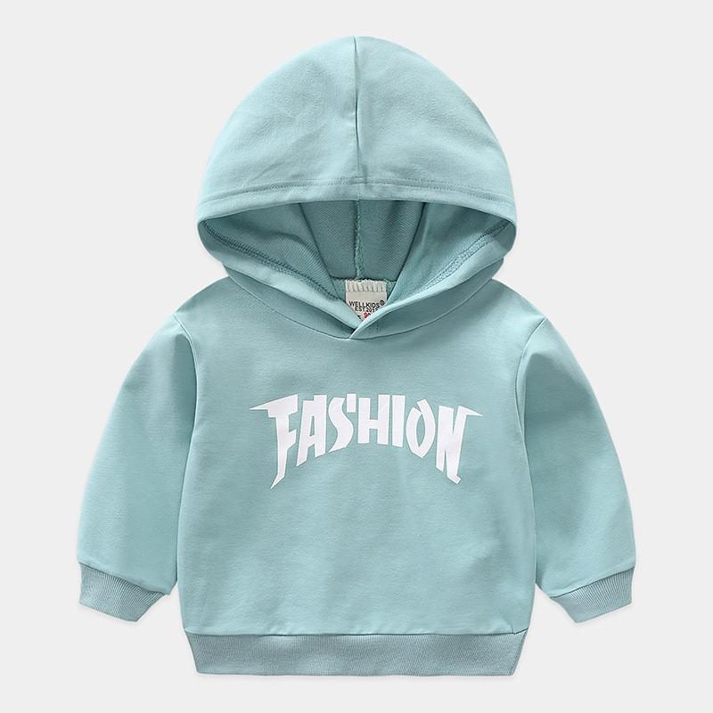 Áo nỉ hoodie bé trai có mũ phối chữ