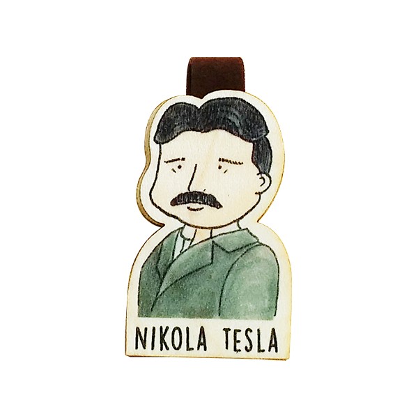 Bookmark gỗ nam châm Nikola Tesla