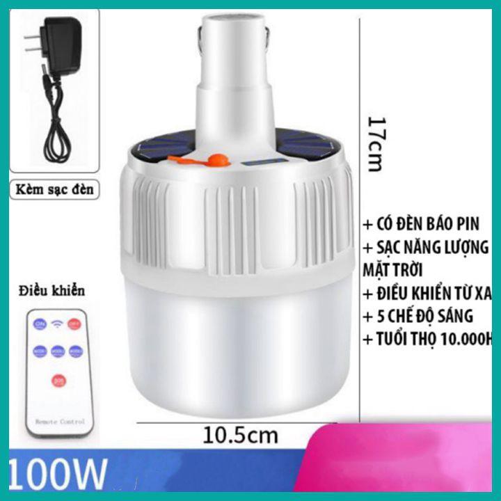 Bóng Đèn Tích Điện Năng Lượng Mặt Trời 100W Có Remote