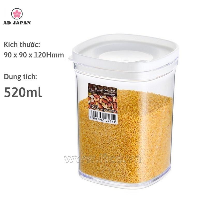 Hộp đựng ngũ cốc bảo quản thực phẩm khô 520ml Inomata hàng nội địa Nhật Bản AD29