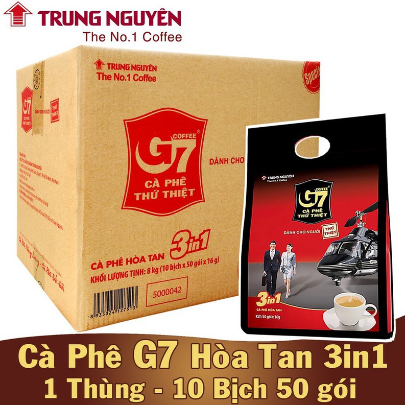 Cà phê hòa tan G7 3in1 (50 gói x 16g) - Thùng 10 Bịch