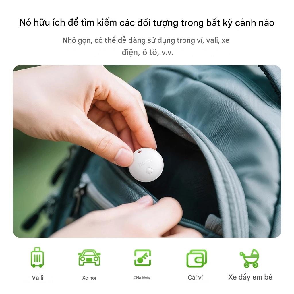 Định vị GPS Hoco E93A cho Android định vị toàn cầu không giới hạn khoảng cách, chống thất lạc đồ vật, sử dụng Google Find My Network - Hàng chính hãng