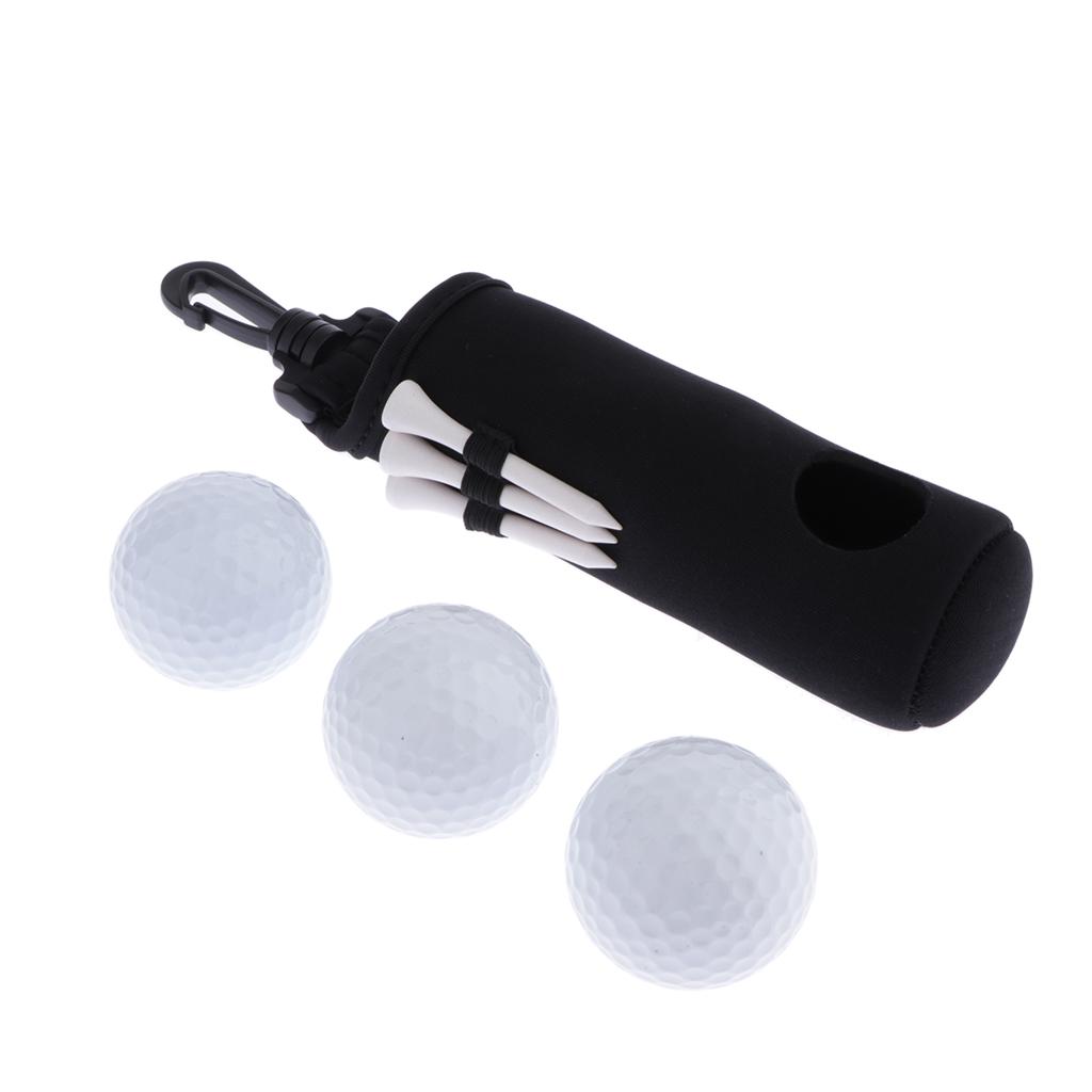 Neoprene Practice Golf Ball Tees Storage Pouch Case Holder Black
