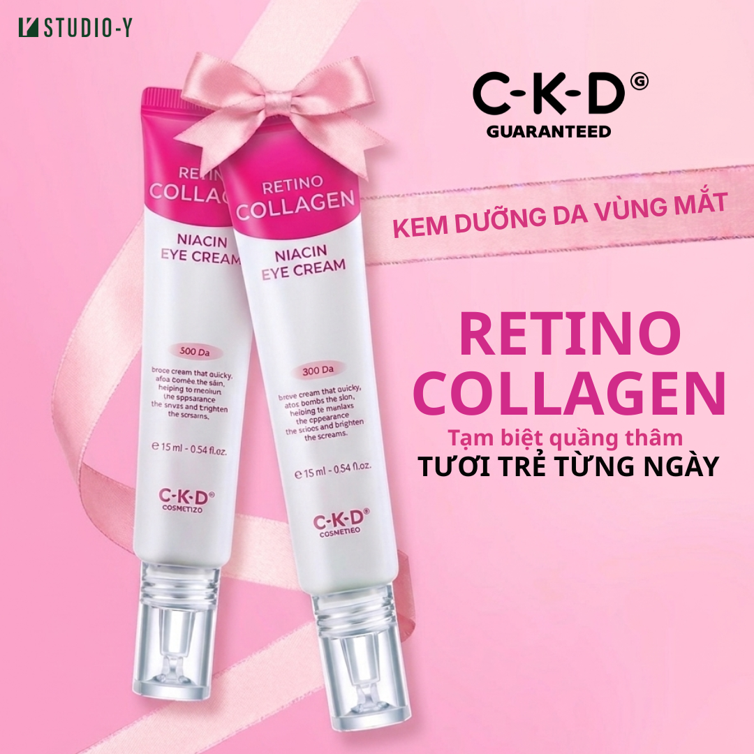 Kem dưỡng mắt hỗ trợ giảm nếp nhăn CKD GUARANTEED Retino Collagen Niacin Eye Cream – Bộ 2 Tuýp (25ml x 2)