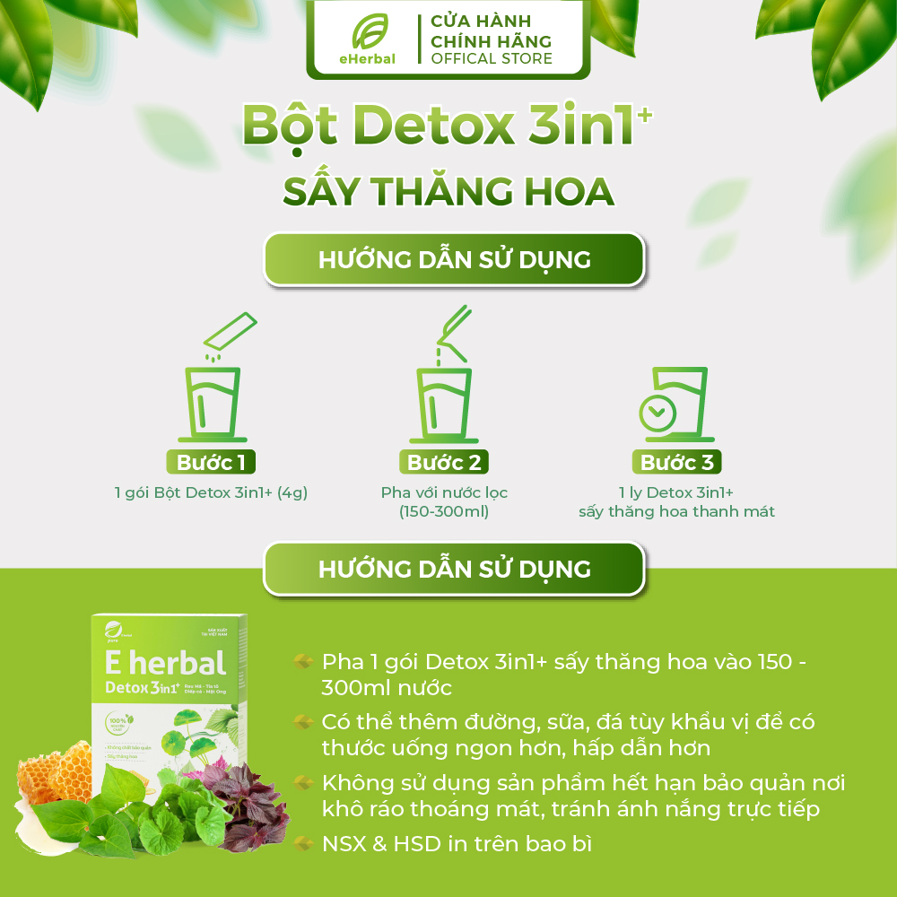 Detox 3in1 (Rau má Mật ong+ Diếp cá Mật ong+ Tía tô Mật ong)