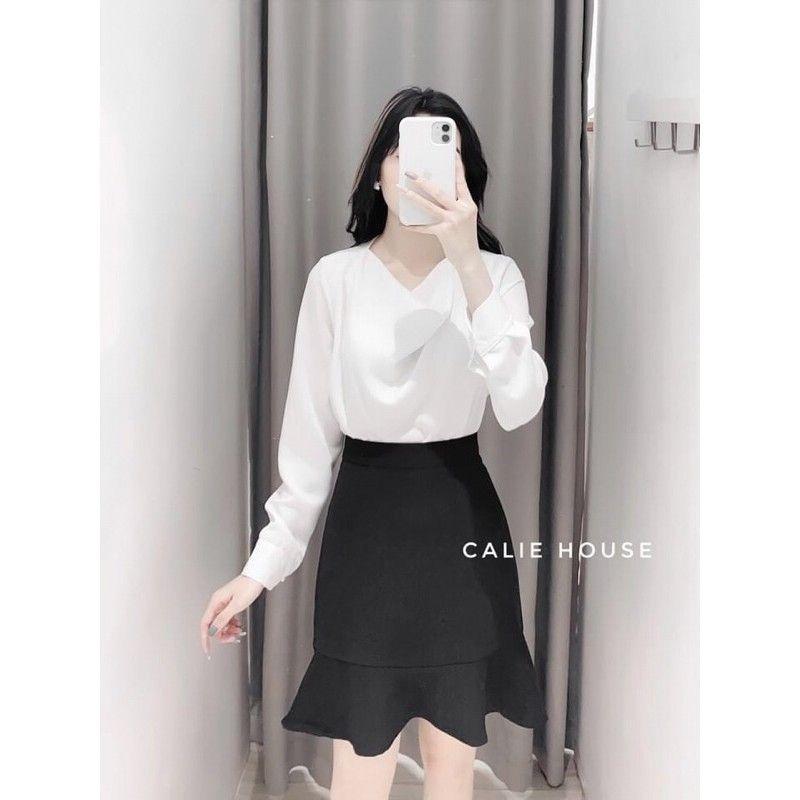 Chân váy đuôi cá chất liệu tuyết mưa may đồ công sở