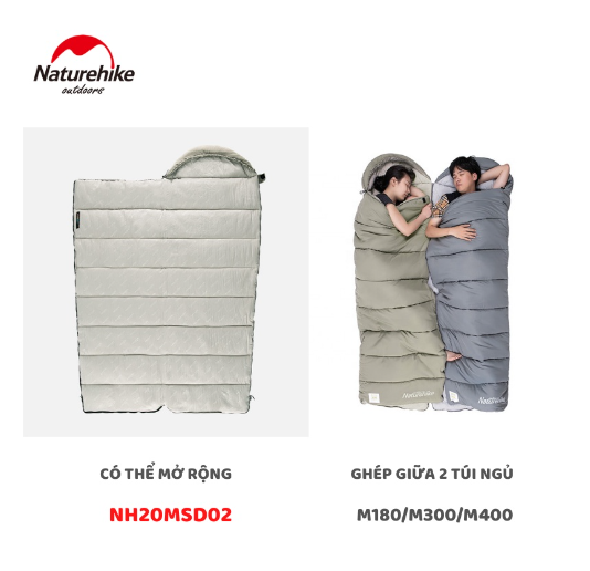 Túi ngủ cotton có mũ trùm đầu NatureHike NH20MSD02