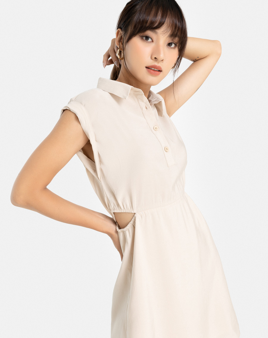 Đầm Ngắn Sơmi Nữ Thời Trang JUNO Thun Eo JNDLU014
