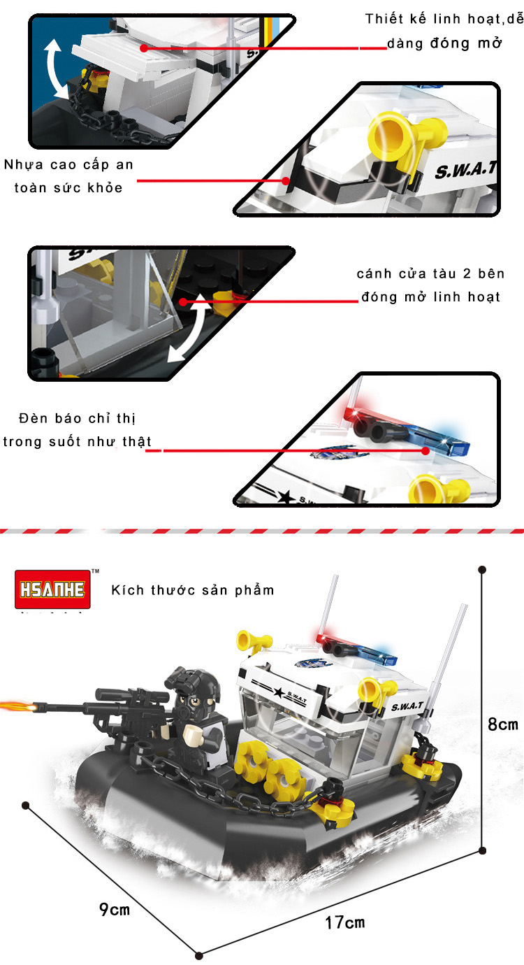 Bộ Đồ Chơi Lắp Ráp Tàu Cảnh Sát Biển Dành Cho Trẻ Trên 6 Tuổi