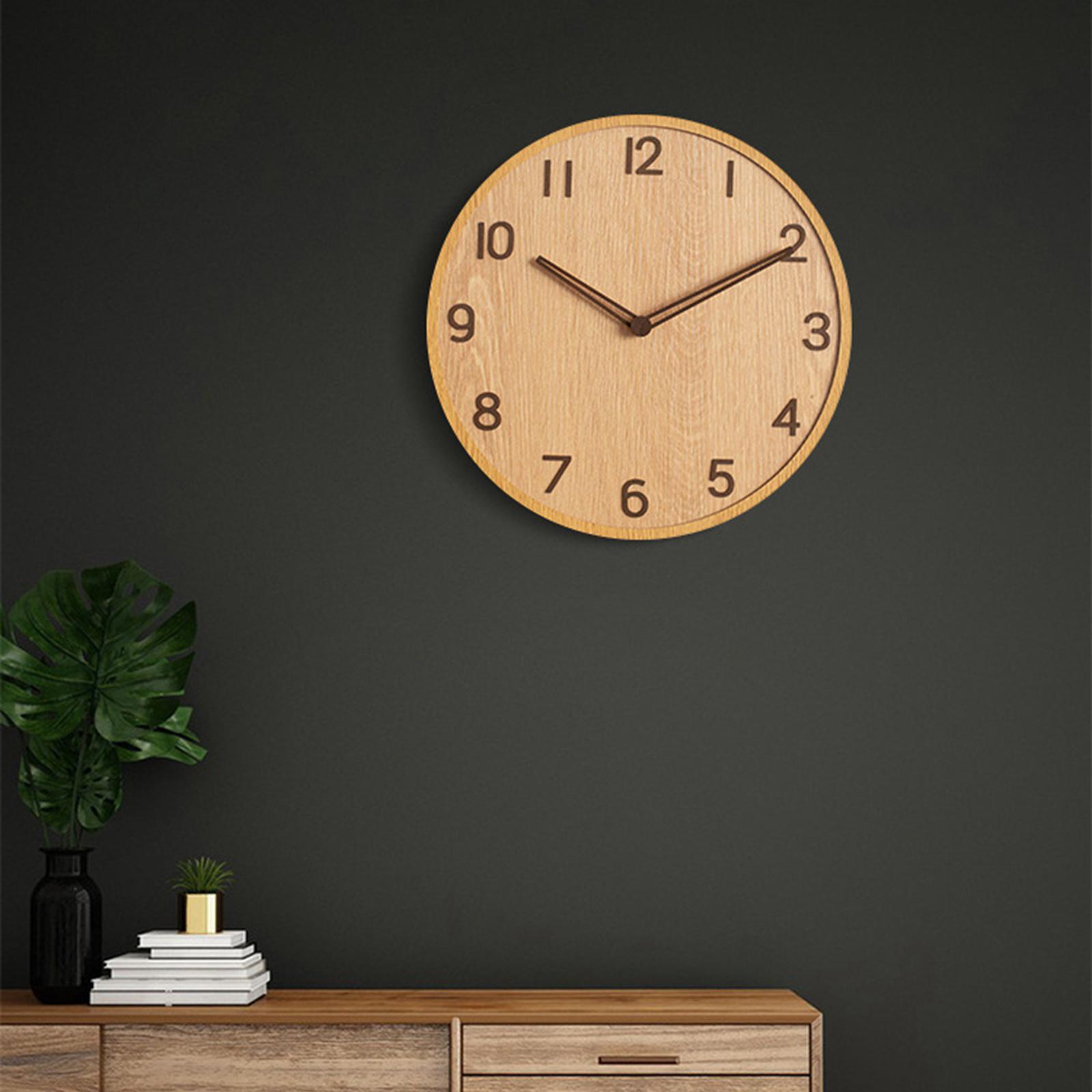 30cm Wooden Wall Clock modern Silent Large Bedroom Home School