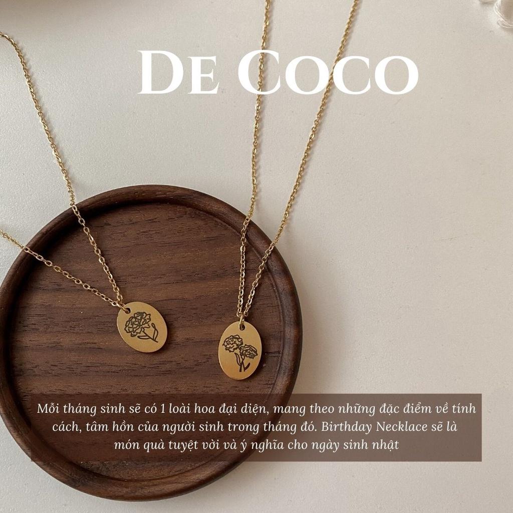 Vòng cổ titan sinh nhật, vòng cổ hoa làm quà tặng, Birthday Necklace De Coco