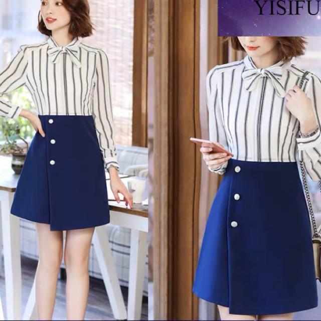 Chân váy chữ A 45cm đính cúc dạng chân váy công sở nữ