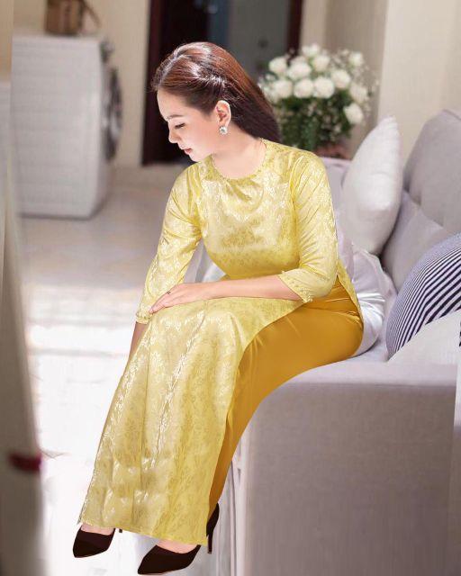 Set nguyên bộ áo dài truyền thống gấm cao cấp