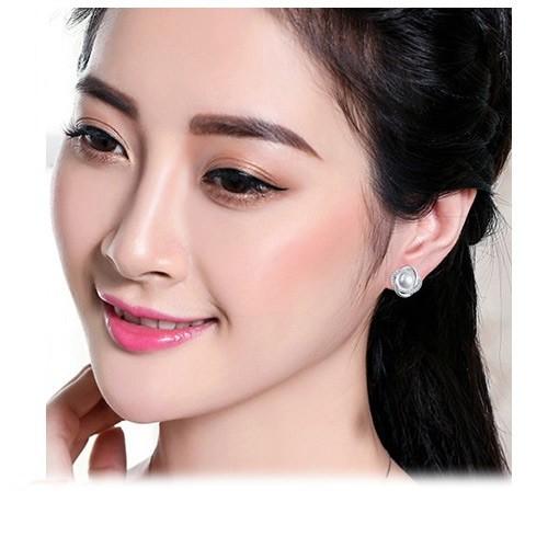 Bông tai ngọc nhân tạo nạm đá nhân tạo BHBT93