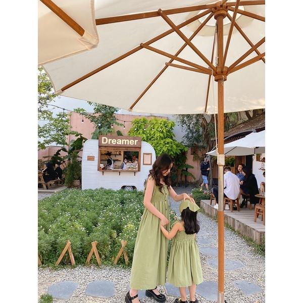 Đầm Đôi Mẹ Và Bé Mick and Milk Váy Đôi Maxi Xanh Cốm Chất Đẹp