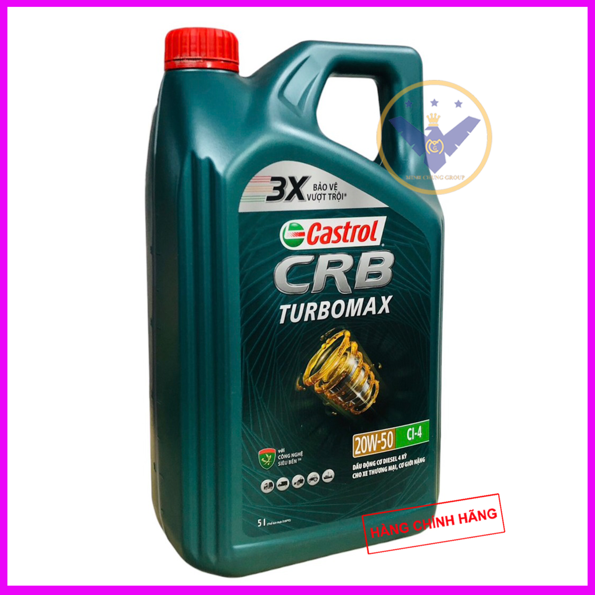 Bộ 2 Dầu nhớt ô tô Castrol CRB Turbomax 20W-50 can 5L API CH-4