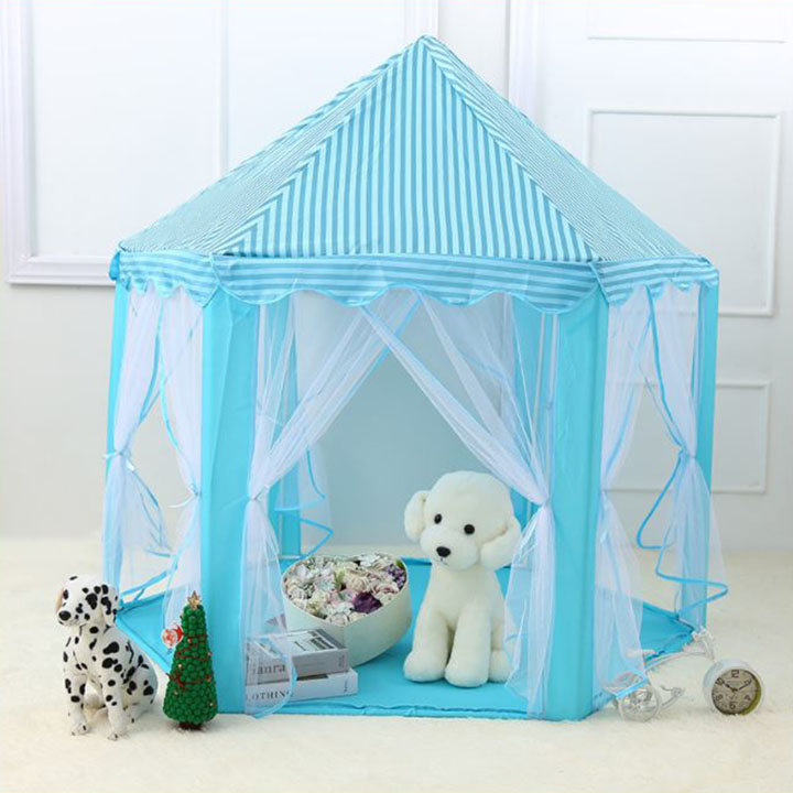 Lều Cho Bé Hình Lâu Đài Công Chúa Lục Giác- Màu Xanh