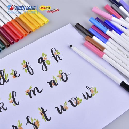 Bút Lông Màu Thiên Long Fiber Pen Washable SWM-C006 - 36 Màu- Viết Được Nét Mảnh Nét To- Mực rửa được