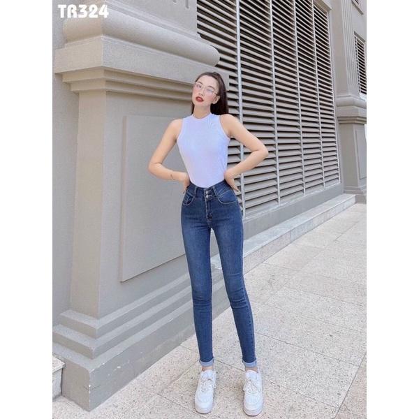 Quần Jean Skinny Nữ Lưng Cao 2 Nút Co Giãn Đẹp Store 257