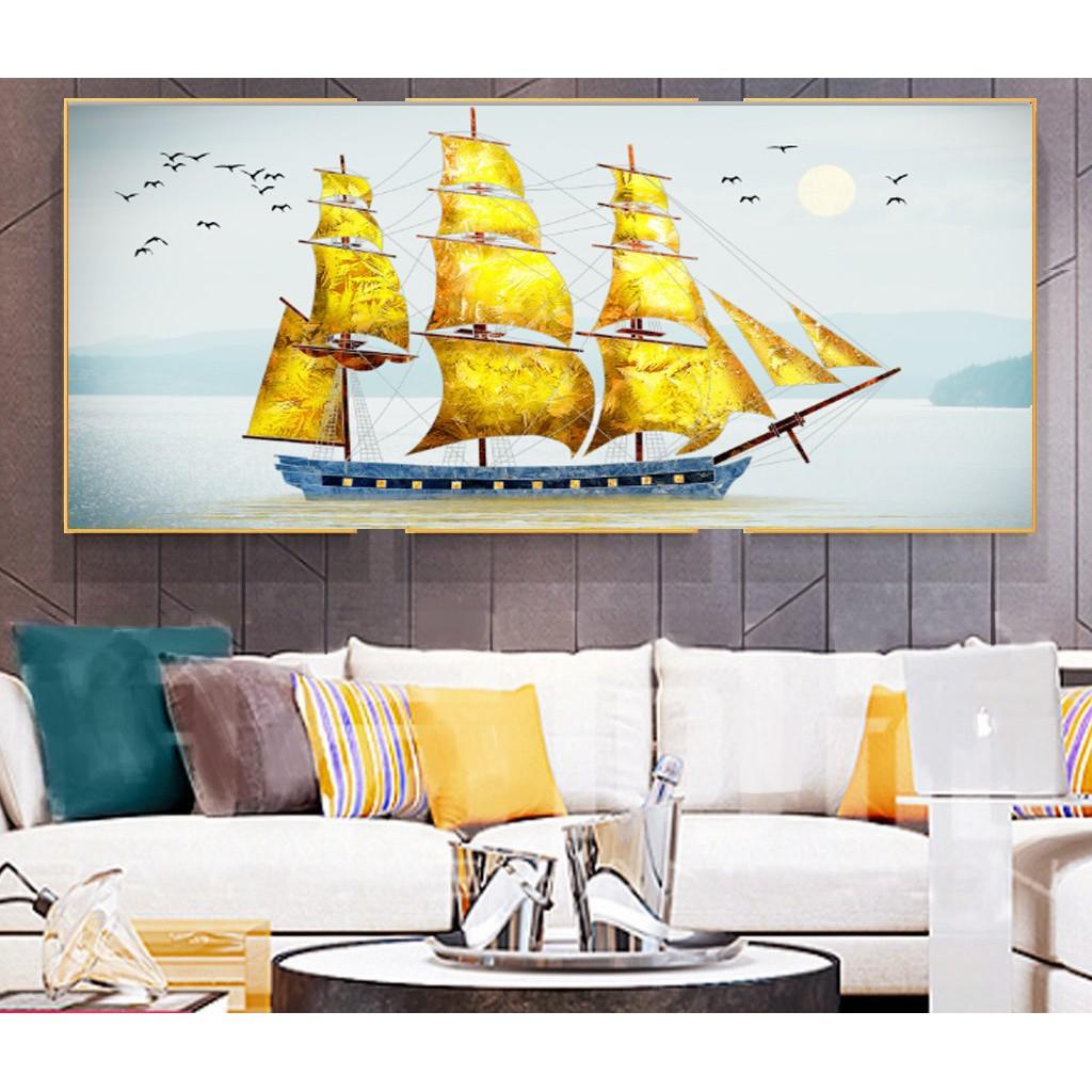 Tranh treo tương tranh tráng gương,tranh canvas mẫu thuận buồm xuôi gió mới nhất 2021 bao gồm khung cao cấp.