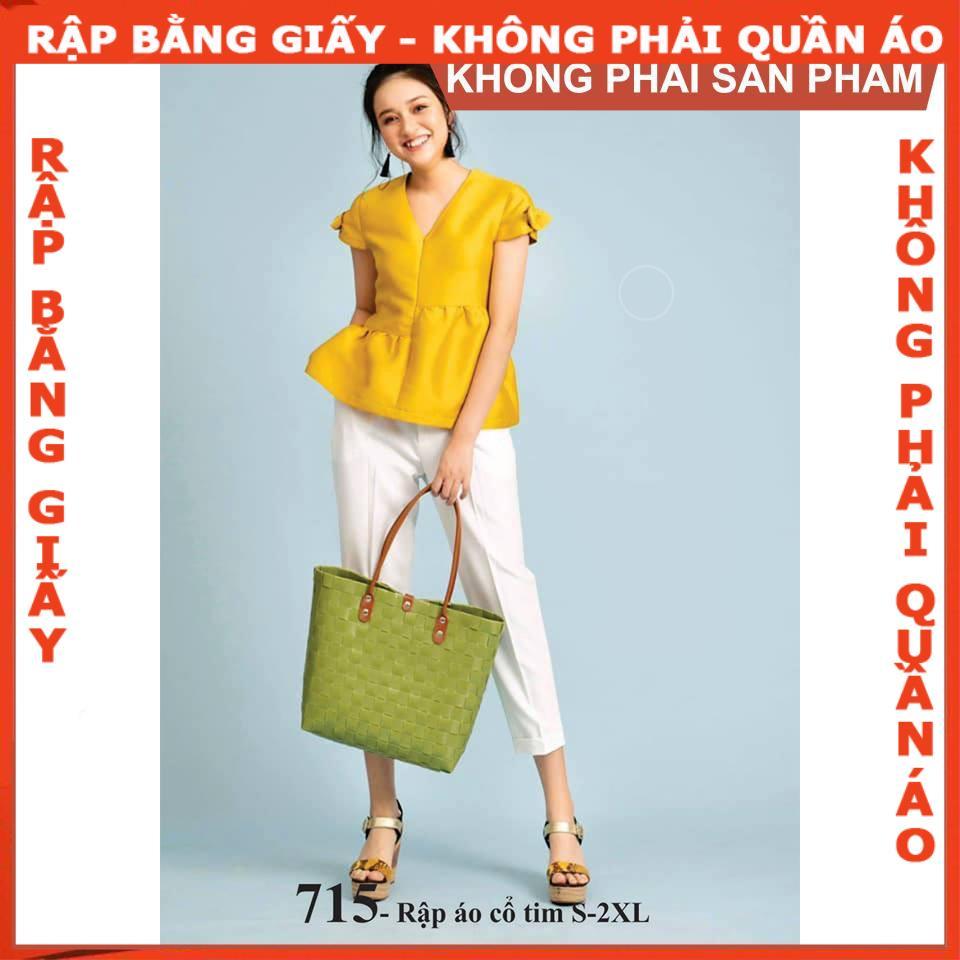 Rập giấy A0 áo croptop tay phồng  mã 715 (BẢN VẼ)