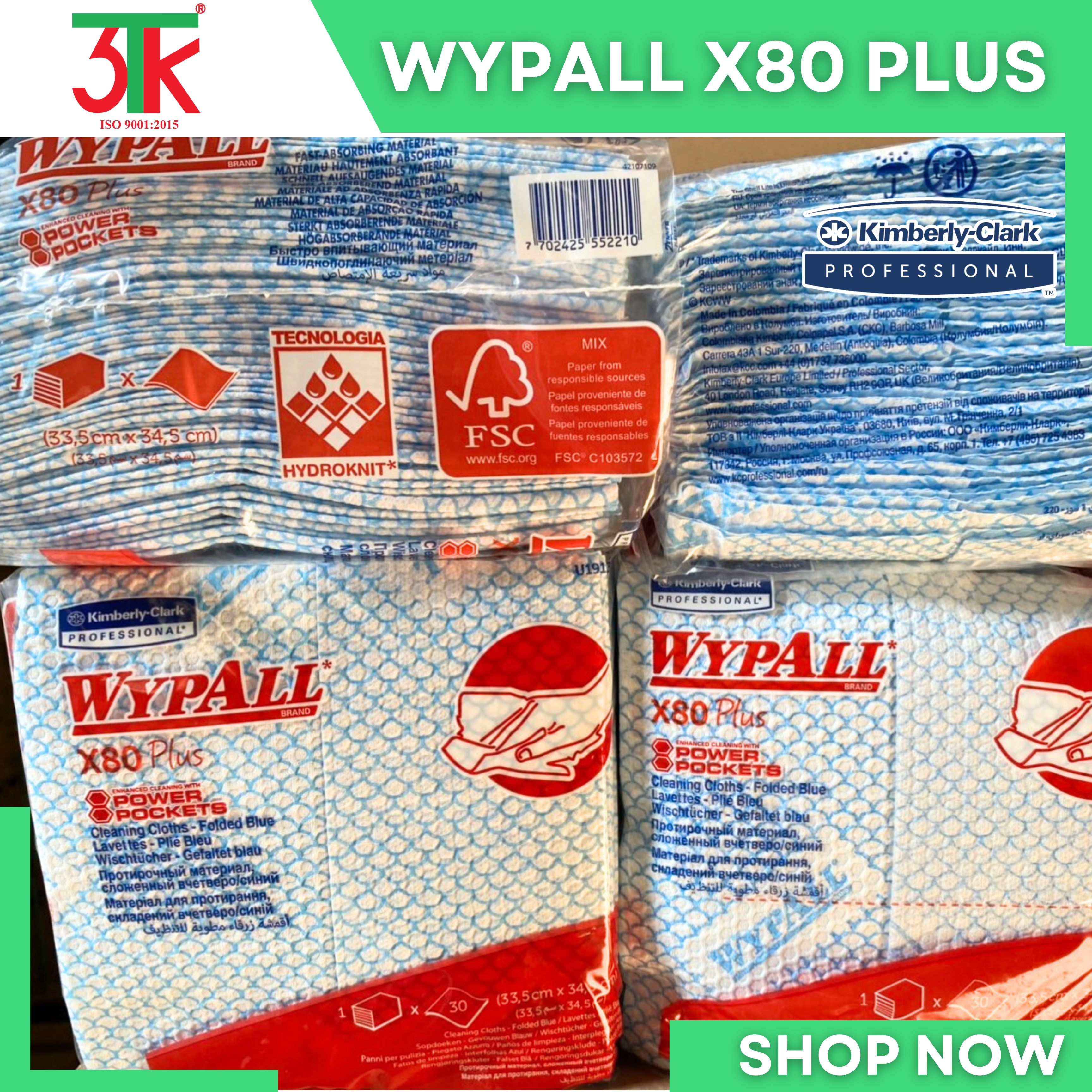 Giấy thấm dầu WYPALL X80 PLUS dùng trong chế biến thực phẩm Mã 19139