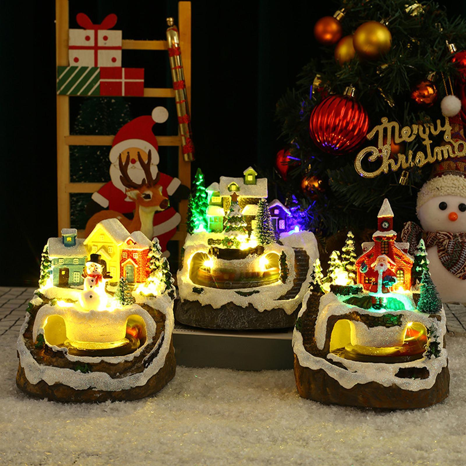 House Collectible Building Ornaments Light up Snow Scene Collection for Bookshelf Holiday Indoor Girls Boys