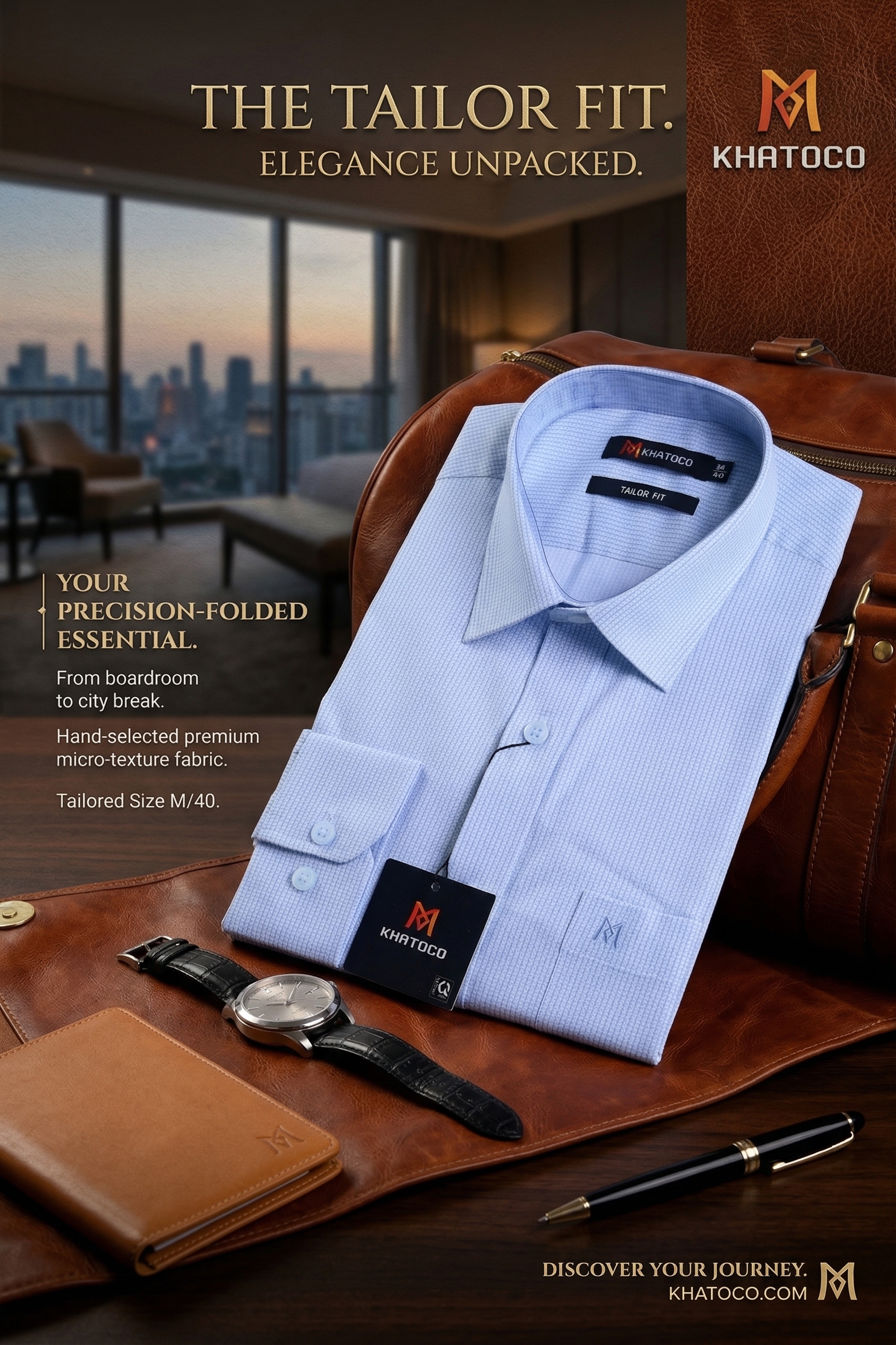 Áo sơ mi nam tay dài Khatoco (M-2XL)