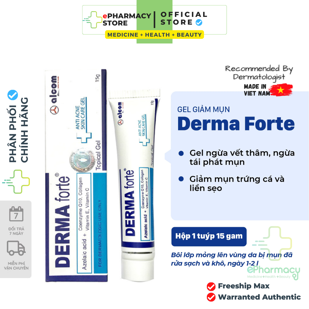 Derma Forte giảm mụn - Gel giảm mụn, giảm thâm Derma Forte 15g