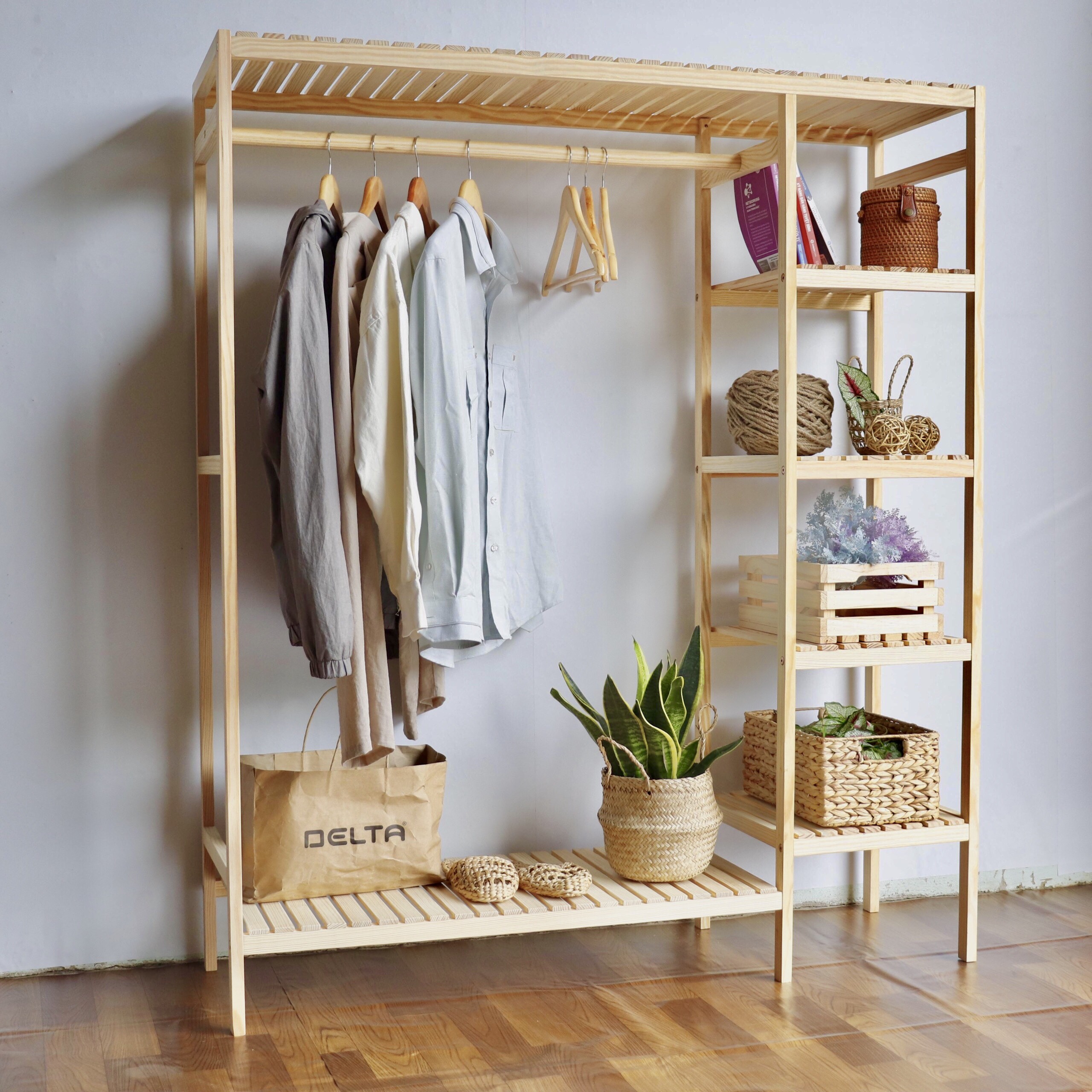 Tủ Quần Ao Gỗ Thong Twin Home Size 128cm Mau Tự Nhien Tủ Gỗ Hang Twin Home Noithatthanhdo Com