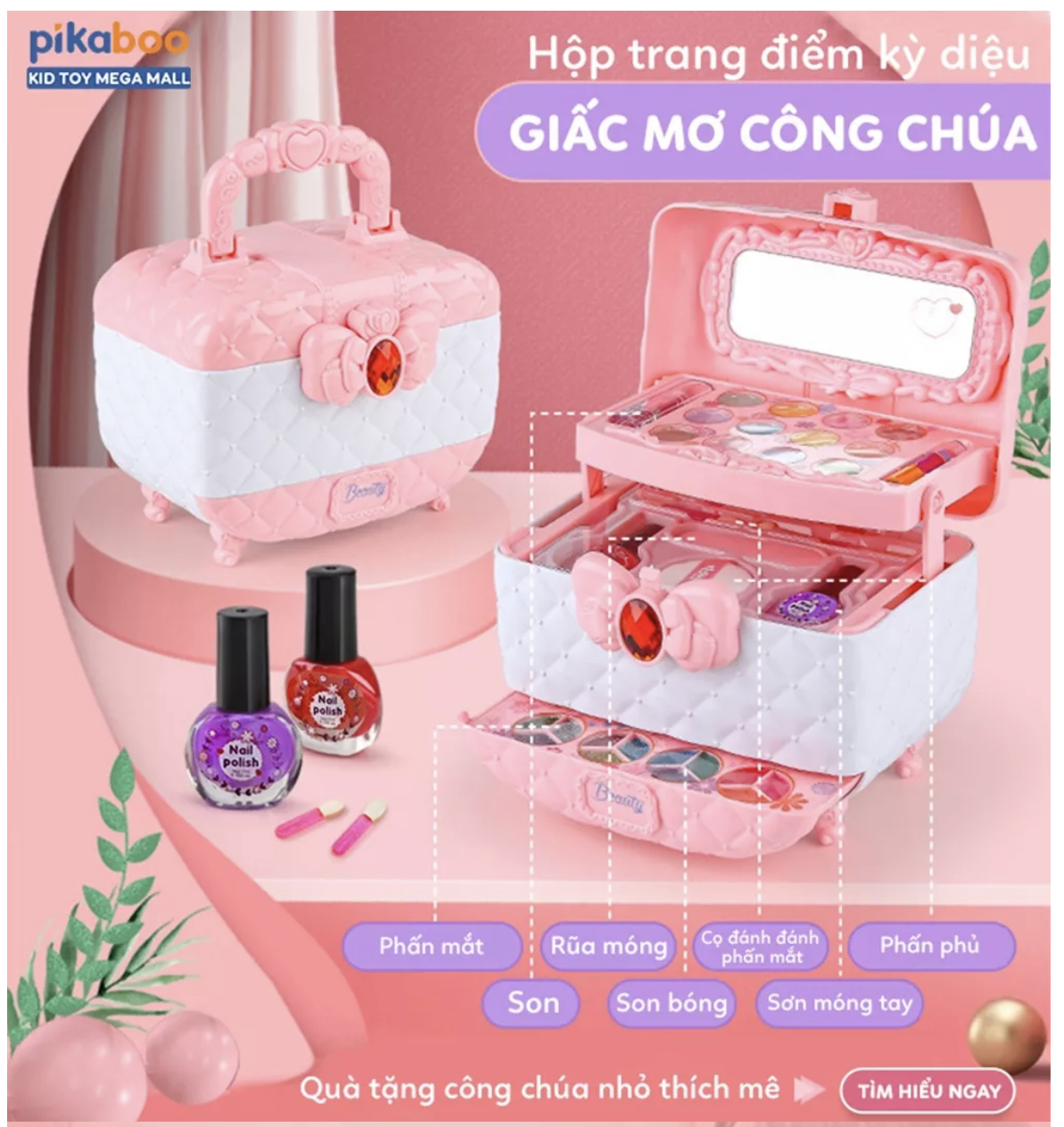 Đồ chơi trang điểm, Cốp Trang điểm 3 tầng cực yêu cho bé gái