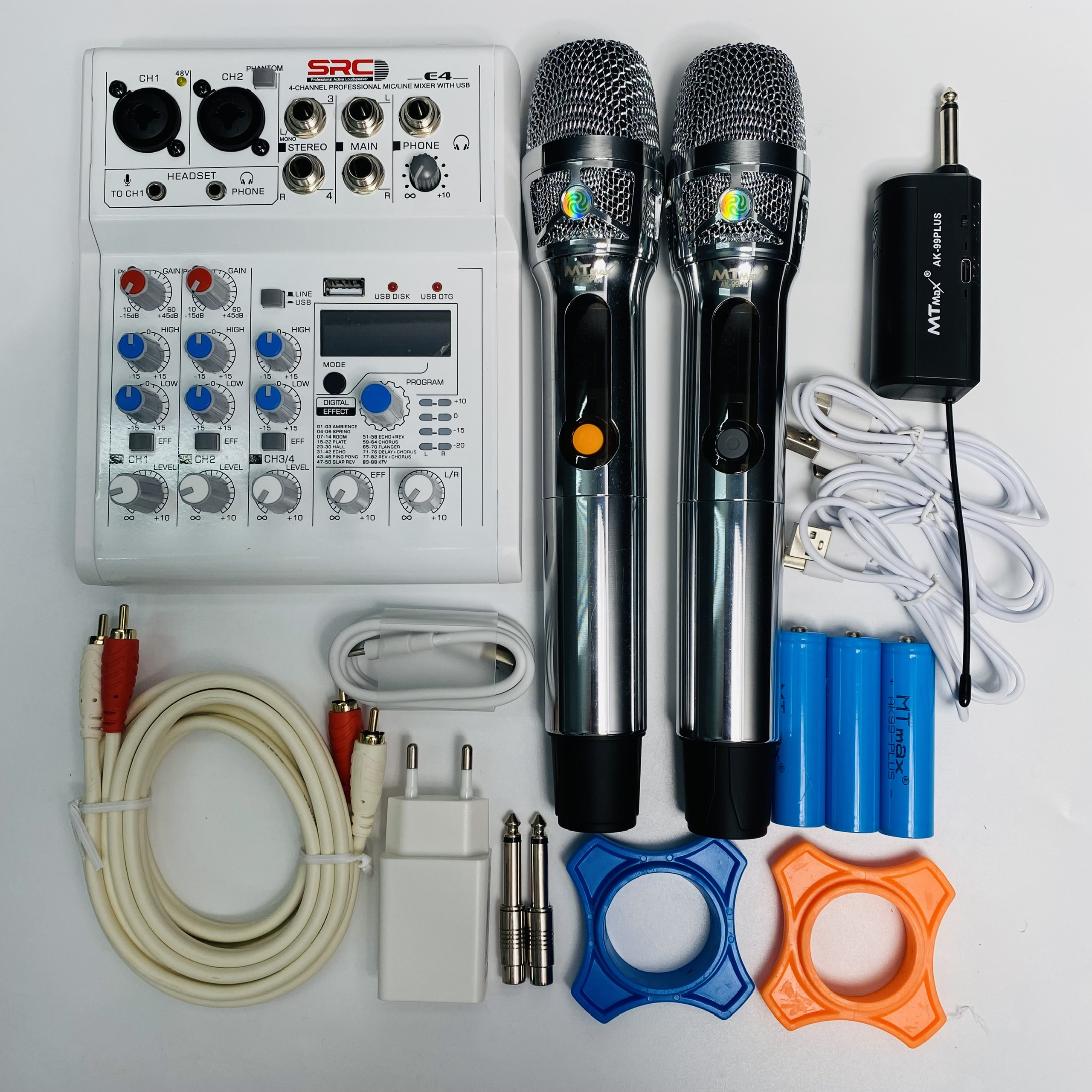 Combo Mixer Thu Âm Livestream Karaoke Mixer E4 và Micro Ak99 Plus Chính Hãng Giá Tốt -  Bảo Hành 12 Tháng Hàng Chính Hãng