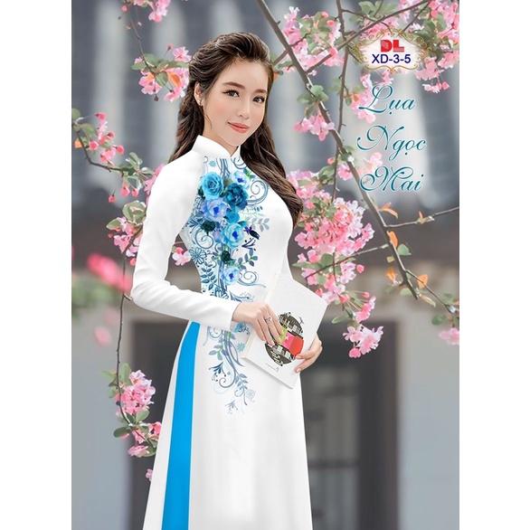 Vải áo dài hoa hồng