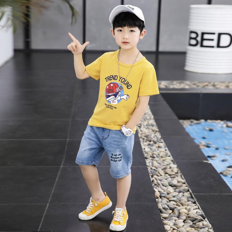 Set Quần Short Jean Áo Thun Phong Cách Cá Tính