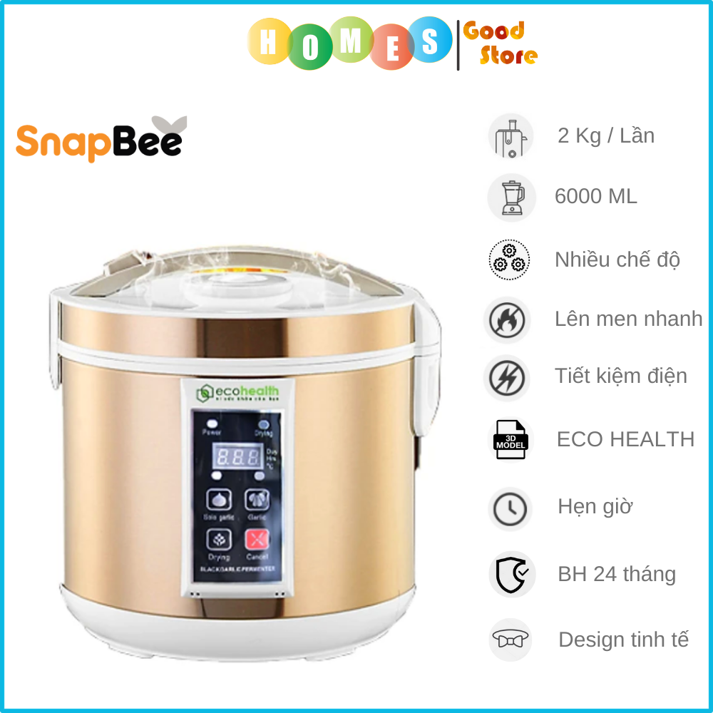 Máy Làm Tỏi Đen SNAPBEE Eco-Health Công Suất Làm 1-2 Kg/Lần, Thời Gian Ủ 7-9 Ngày - Hàng Chính Hãng