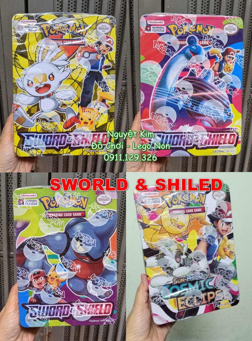 Thẻ Bài Pokemon Hộp Sắt Nắp Liền Hàng Siêu Chuẩn Đẹp Trò Chơi Sưu Tầm - Loại 80 Thẻ Bài Và 3 Túi Thẻ Vip