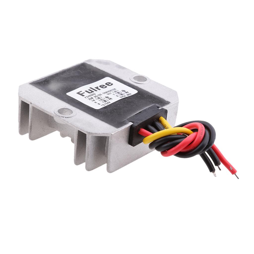 DC12V/24V to DC 5V 5A 25W Waterproof Car Power Supply Module Voltage Converter Regulator Transformer