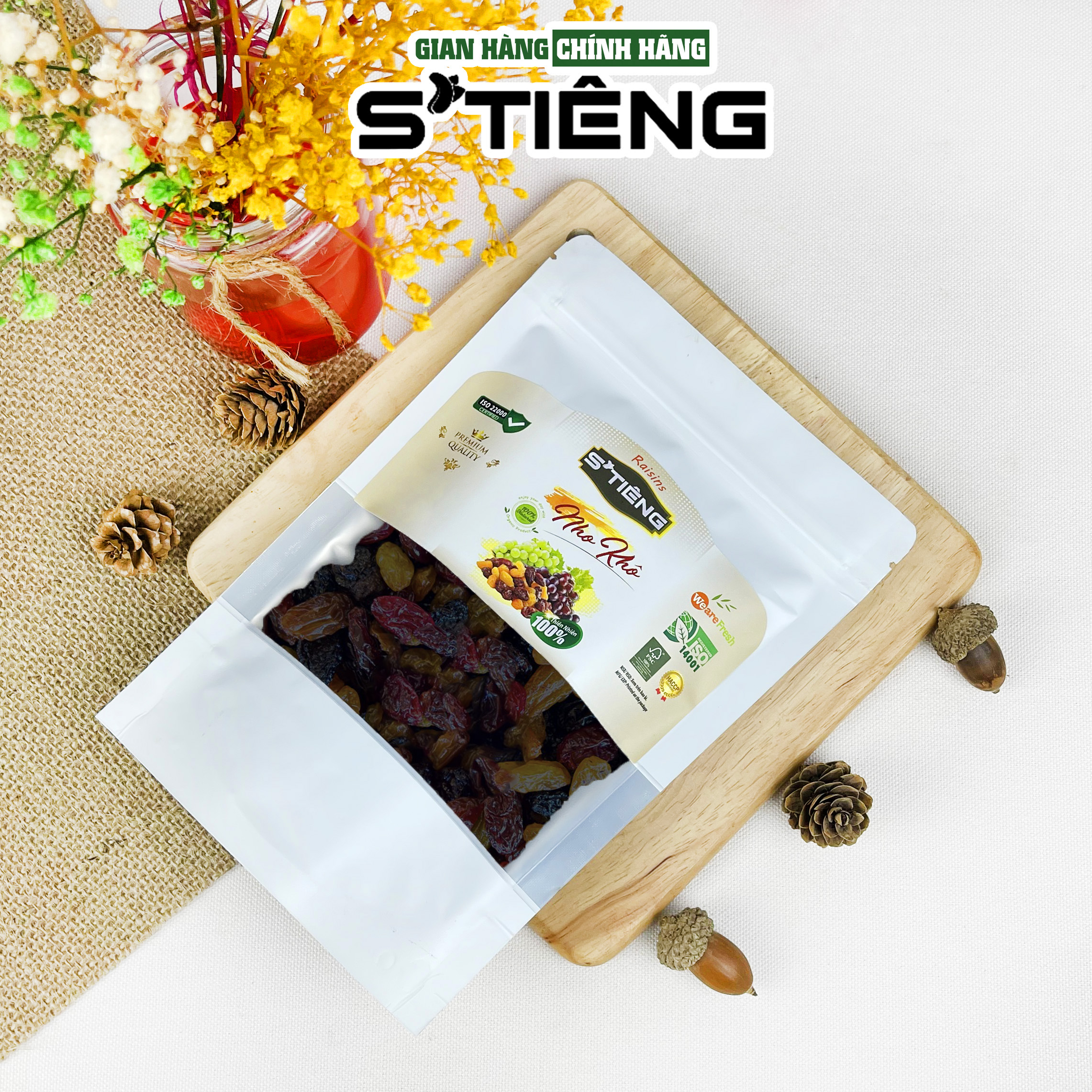 500Gr Nho Mix Màu Không Đường S'TIÊNG Ngon Ngọt