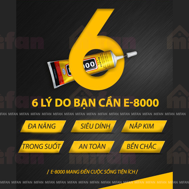 Keo E8000 50ml BULAIEN - Keo Dán Thủ Công Handmade, Keo Dẻo Acrylic Dán Gioăng Ron Màn hình điện thoại - MIFAN PHÂN PHỐI CHÍNH HÃNG